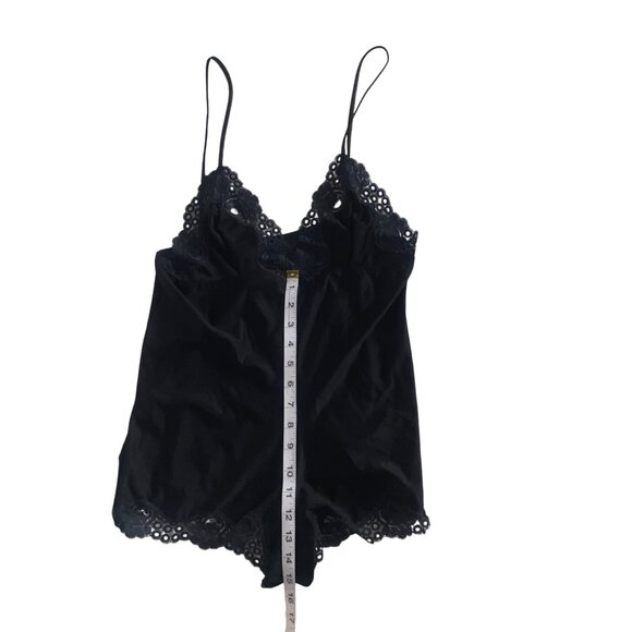 Vintage 80s Prestige Black Lace Trim Romper Lingerie  Small Women South Africa - Picture 11 of 11
